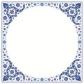 Floral Iznik Ottoman Frame Royalty Free Stock Photo